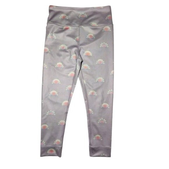 FP Free People Movement Purple Floral Cropped High Rise Leggings M - Picture 2 of 6